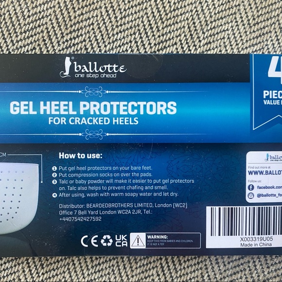 Ballotte, Gel/Silicone Heel Protectors, 4 pieces, Size Small - Picture 3 of 8